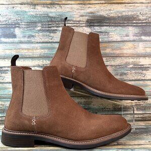 Crown Vintage Chelsea Boot Mens Langbart Sz 9M Brown Suede Dress Casual Pull On
